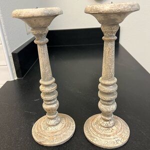 Rustic Cream Candle Holders